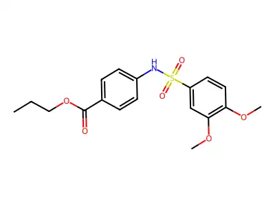 Propyl 4-[[(3,4-dimethoxyphenyl)sulfonyl]amino]benzoate structure