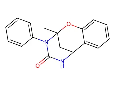 2-methyl-3-phenyl-2,3,5,6-tetrahydro-4H-2,6-methano-1,3,5-benzoxadiazocin-4-one structure