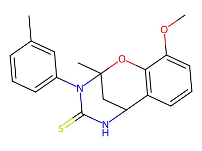 10-methoxy-2-methyl-3-(3-methylphenyl)-2,3,5,6-tetrahydro-4H-2,6-methano-1,3,5-benzoxadiazocine-4-thione structure