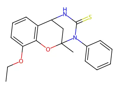 10-ethoxy-2-methyl-3-phenyl-2,3,5,6-tetrahydro-4H-2,6-methano-1,3,5-benzoxadiazocine-4-thione structure