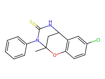 4-chloro-9-methyl-10-phenyl-8-oxa-10,12-diazatricyclo[7.3.1.0^{2,7}]trideca-2,4,6-triene-11-thione structure