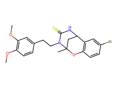 8-bromo-3-[2-(3,4-dimethoxyphenyl)ethyl]-2-methyl-2,3,5,6-tetrahydro-4H-2,6-methano-1,3,5-benzoxadiazocine-4-thione structure