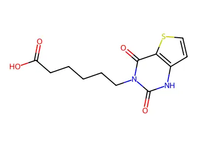 6-(2,4-dioxo-1,4-dihydrothieno[3,2-d]pyrimidin-3(2H)-yl)hexanoic acid structure