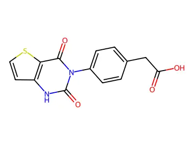 [4-(2,4-dioxo-1,4-dihydrothieno[3,2-d]pyrimidin-3(2H)-yl)phenyl]acetic acid structure