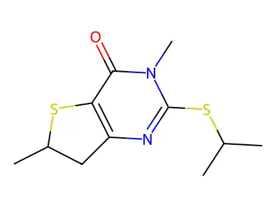 2-(isopropylthio)-3,6-dimethyl-6,7-dihydrothieno[3,2-d]pyrimidin-4(3H)-one structure
