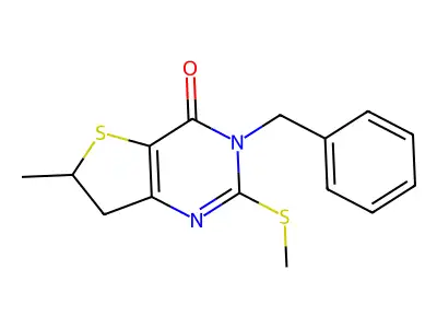 3-Benzyl-6-methyl-2-methylsulfanyl-6,7-dihydrothieno[3,2-d]pyrimidin-4-one structure