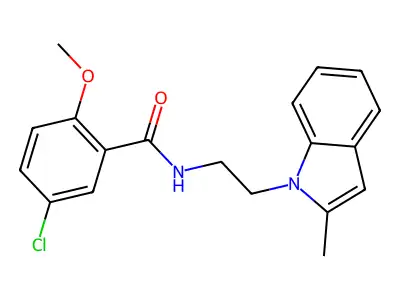 5-chloro-2-methoxy-N-[2-(2-methyl-1H-indol-1-yl)ethyl]benzamide structure