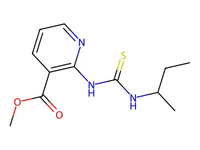 Methyl 2-(3-(sec-butyl)thioureido)nicotinate structure
