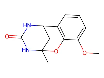6-methoxy-9-methyl-8-oxa-10,12-diazatricyclo[7.3.1.0^{2,7}]trideca-2,4,6-trien-11-one structure