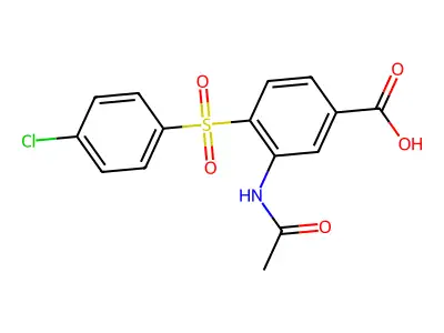 3-(Acetylamino)-4-[(4-chlorophenyl)sulfonyl]benzoic acid structure