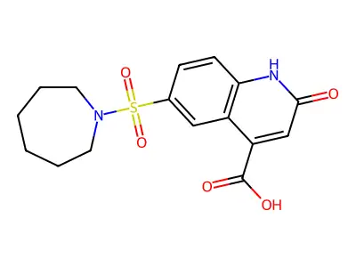 6-(azepan-1-ylsulfonyl)-2-oxo-1H-quinoline-4-carboxylic Acid structure