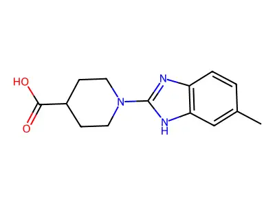 1-(6-methyl-1H-1,3-benzodiazol-2-yl)piperidine-4-carboxylic acid structure
