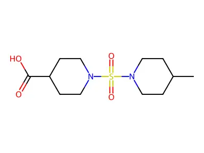 1-[(4-Methylpiperidin-1-yl)sulfonyl]piperidine-4-carboxylic acid structure
