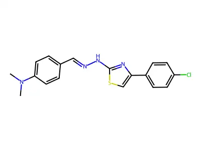 4-(4-chlorophenyl)-N-[(4-dimethylaminophenyl)methylideneamino]-1,3-thiazol-2-amine structure