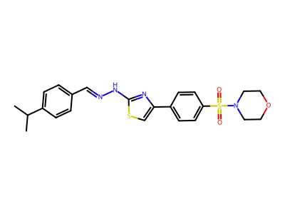 4-(4-morpholin-4-ylsulfonylphenyl)-N-[(4-propan-2-ylphenyl)methylideneamino]-1,3-thiazol-2-amine structure