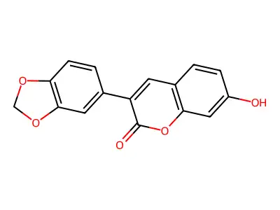 3-(benzo[d][1,3]dioxol-5-yl)-7-hydroxy-2H-chromen-2-one structure