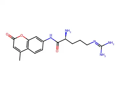 Arginine 4-methyl-7-coumarylamide structure