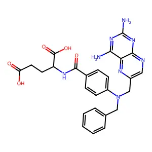 2-[[4-[benzyl-[(2,4-diaminopteridin-6-yl)methyl]amino]benzoyl]amino]pentanedioic acid structure