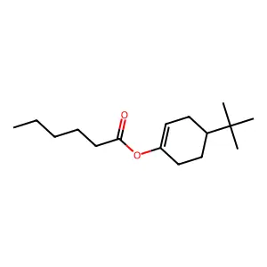 1-Cyclohexen-1-ol, 4-tert-butyl-, hexanoate structure