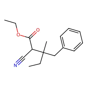 Ethyl 3-benzyl-2-cyano-3-methylpentanoate structure