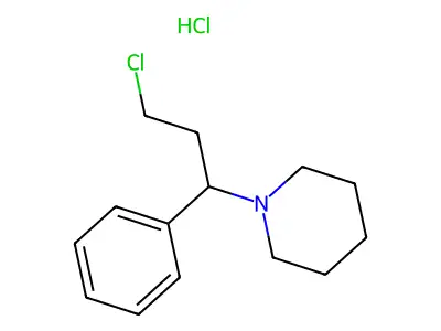 Piperidine, 1-(alpha-(2-chloroethyl)benzyl)-, hydrochloride structure