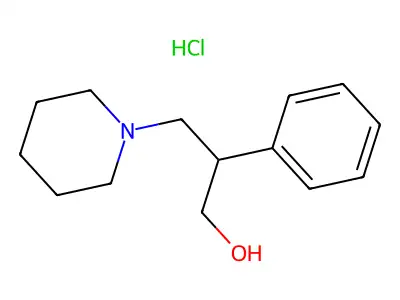 1-Piperidinepropanol, beta-phenyl-, hydrochloride structure