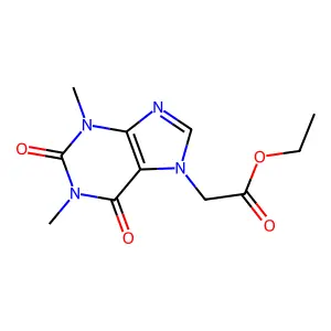 ethyl (1,3-dimethyl-2,6-dioxo-1,2,3,6-tetrahydro-7H-purin-7-yl)acetate structure