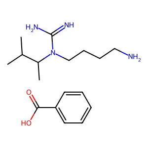 Guanidine, N-(4-aminobutyl)-N-(3-methyl-2-butyl)-, monobenzoate structure