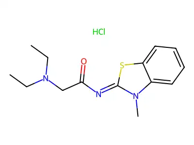 2-(Diethylamino)-N-(3-methyl-2-benzothiazolinylidene)acetamide hydrochloride structure