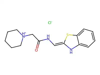 Acetamide, N-(3-methyl-2-benzothiazolidinylidene)-2-piperidino-, hydrochloride structure