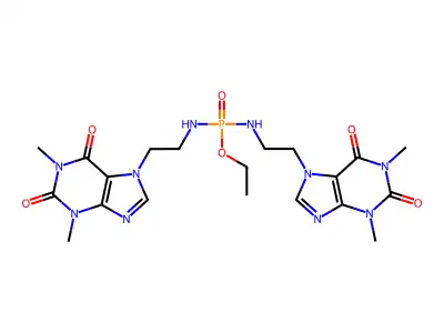 Bis-(theophyllinyl-7' ethylamino) phosphate d'ethyle structure