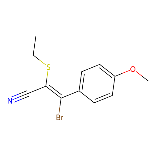 3-Bromo-2-ethylsulfanyl-3-(4-methoxyphenyl)prop-2-enenitrile structure
