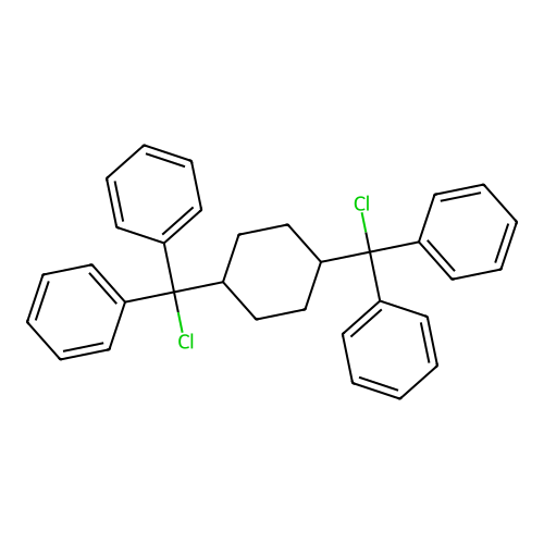 1,1',1'',1'''-[Cyclohexane-1,4-diylbis(chloromethanetriyl)]tetrabenzene structure