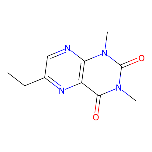 6-ethyl-1,3-dimethyl-2,4(1H,3H)-pteridinedione structure