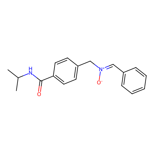 1-phenyl-N-[[4-(propan-2-ylcarbamoyl)phenyl]methyl]methanimine oxide structure