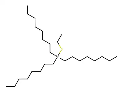 Stannane, (ethylthio)trioctyl- structure
