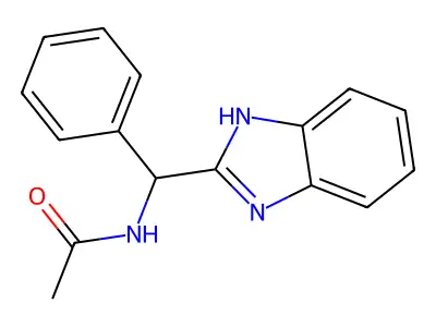 N-[1H-benzimidazol-2-yl(phenyl)methyl]acetamide structure