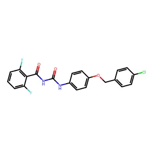 Benzamide, N-(((4-((4-chlorophenyl)methoxy)phenyl)amino)carbonyl)-2,6-difluoro- structure