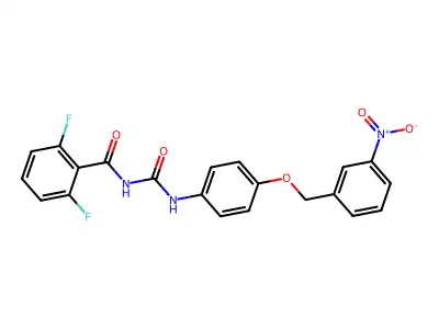 Benzamide, 2,6-difluoro-N-(((4-((3-nitrophenyl)methoxy)phenyl)amino)carbonyl)- structure