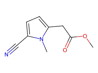 Methyl 2-(5-cyano-1-methyl-1H-pyrrol-2-yl)acetate structure