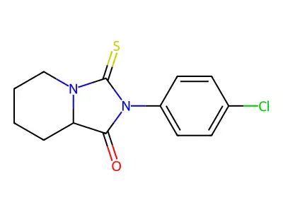 2-(4-Chlorophenyl)hexahydro-3-thioxoimidazo(1,5-a)pyridin-1(5H)-one structure