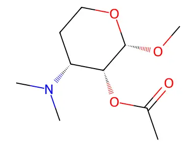 alpha-DL-erythro-Pentopyranoside, methyl 3,4-dideoxy-3-(dimethylamino)-, 2-acetate structure