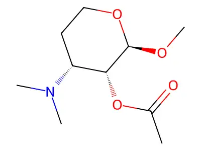 beta-DL-erythro-Pentopyranoside, methyl 3,4-dideoxy-3-(dimethylamino)-, 2-acetate structure