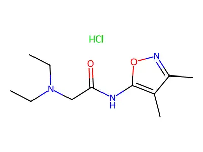 Acetamide, 2-(diethylamino)-N-(3,4-dimethyl-5-isoxazyl)-, monohydrochloride structure