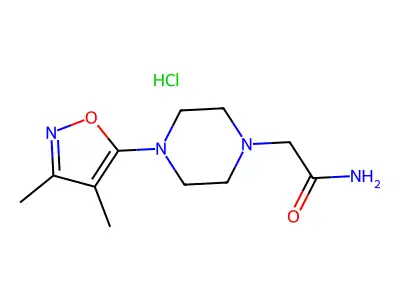 1-Piperazineacetamide, N-(3,4-dimethyl-5-isoxazolyl)-, monohydrochloride structure