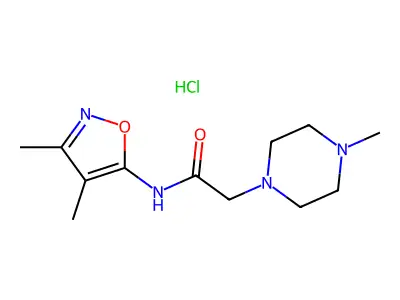 1-Piperazineacetamide, N-(3,4-dimethyl-5-isoxazolyl)-4-methyl-, monohydrochloride structure