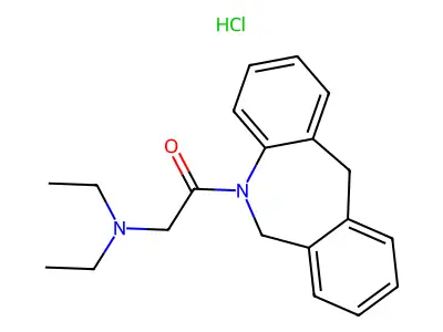 5H-Dibenz(b,e)azepine, 6,11-dihydro-5-((diethylamino)acetyl)-, monohydrochloride structure
