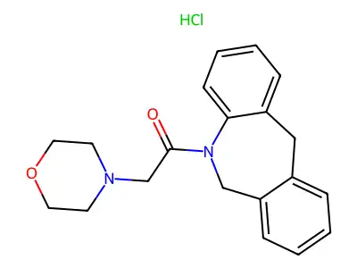 5H-Dibenz(b,e)azepine, 6,11-dihydro-5-(4-morpholinylacetyl)-, monohydrochloride structure