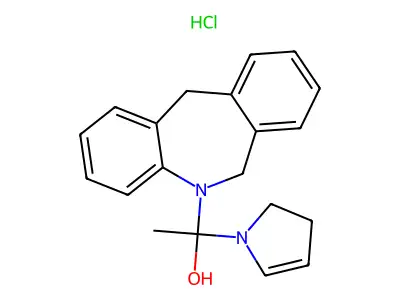 5H-Dibenz(b,e)azepine, 6,11-dihydro-5-(1-pyrrolidinylacetyl)-, monohydrochloride structure