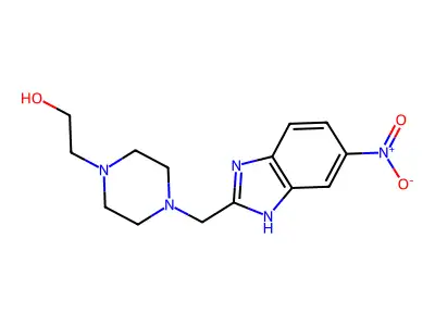 2-[4-(5-Nitro-1H-benzimidazol-2-ylmethyl)-piperazin-1-yl]-ethanol structure